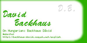 david backhaus business card