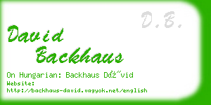 david backhaus business card